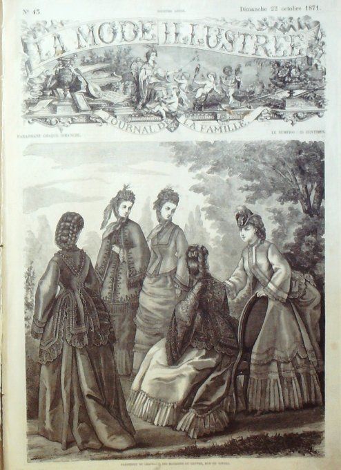 Journal Mode illustrée 1871 # 43 Pardessus & chapeaux 