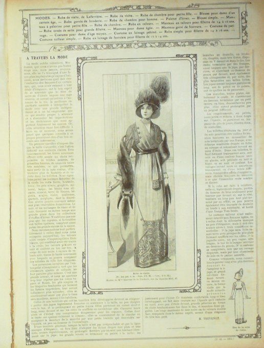 Journal Mode illustrée 1911 # 43 Robe de loisirs