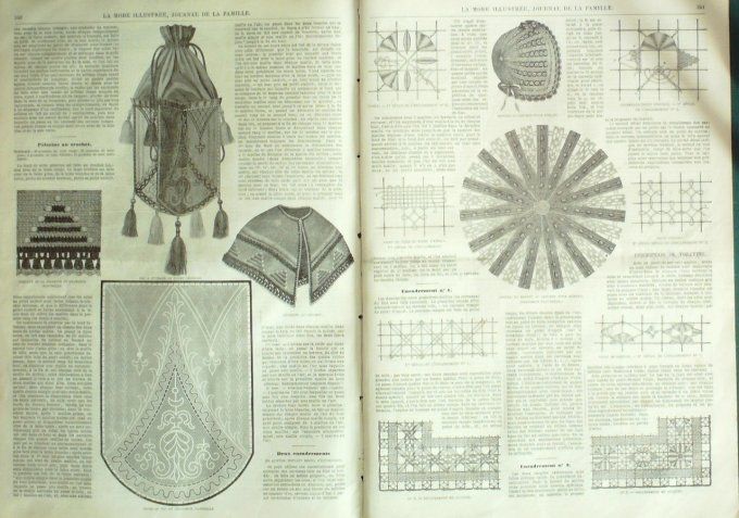 Journal Mode illustrée 1865 # 43 Bourse au crochet