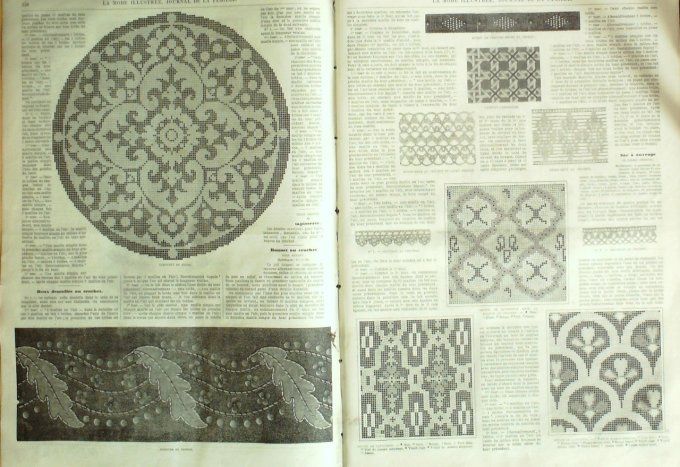 Journal Mode illustrée 1865 # 43 Bourse au crochet