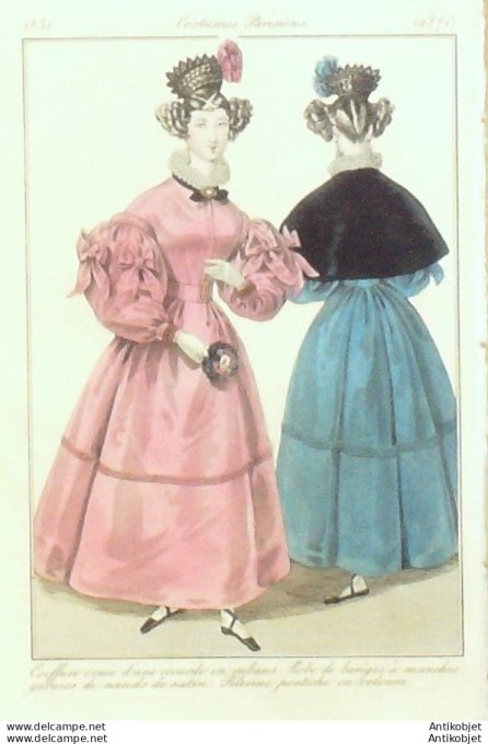 Costume Parisien 1831 # 2871 Robe de barèges manches garnies