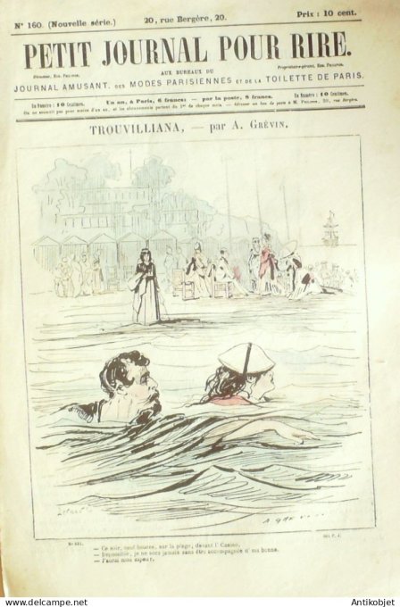 Petit journal pour Rire 1868 #  160 Souvenir de la Grenouillere Darjou