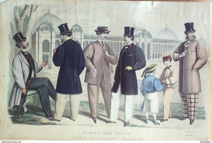Gravure Mode Musee 1862- 7 (Old Fashion plate) Rare