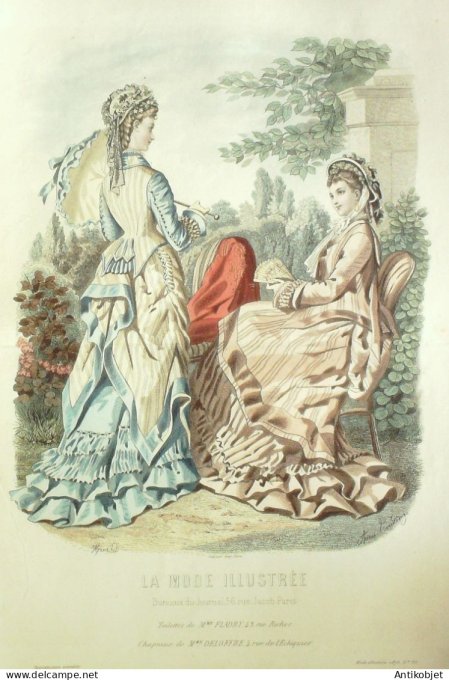 Gravure Mode illustree 1875 # 33 (Old Fashion plate)