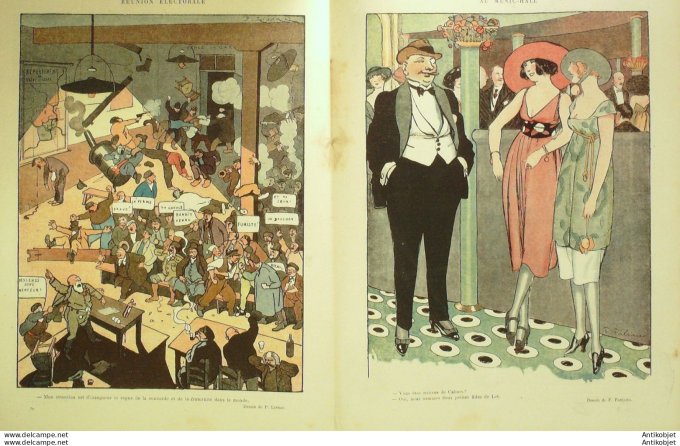 Le Rire 1919-11- 8 #  45 Journal humoristique Ed.Originale Histoire Bolchevike