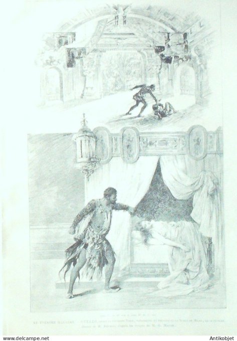 Le Monde illustré 1886 n°1560 Vincennes (94) Venise Scala de Milan libretto d'Otell