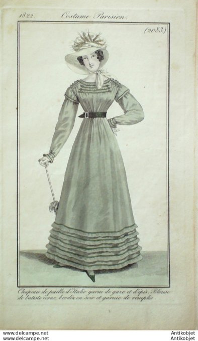 Costume Parisien 1822 # 2083 Blouse de bastiste écrue