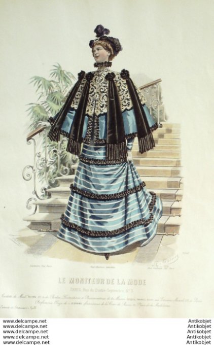 Gravure Mode Le Moniteur 1894 # 36 (Old Fashion plate)