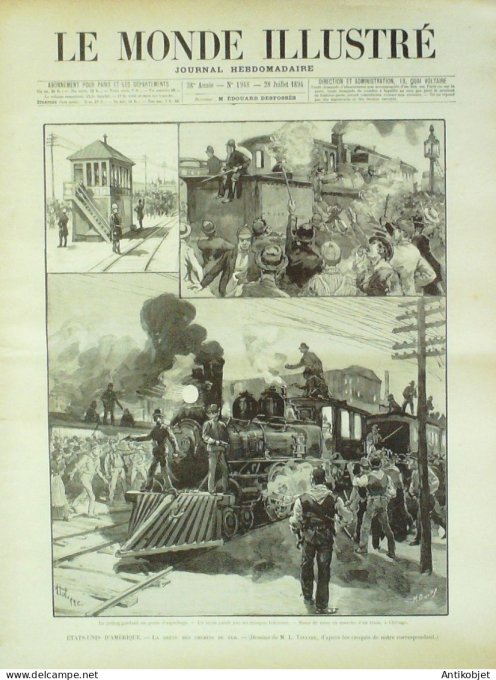 Le Monde illustré 1894 n°1948 Dinard (35) Constantinople Soudan Kassala  Etats-Unis Pullman
