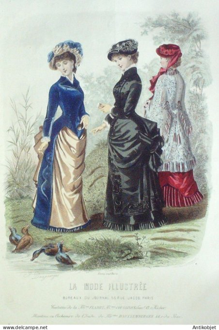Gravure Mode illustree 1881 # 48 (Old Fashion plate)