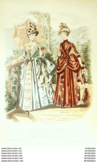 Gravure Mode illustree 1886 # 35 (Old Fashion plate)