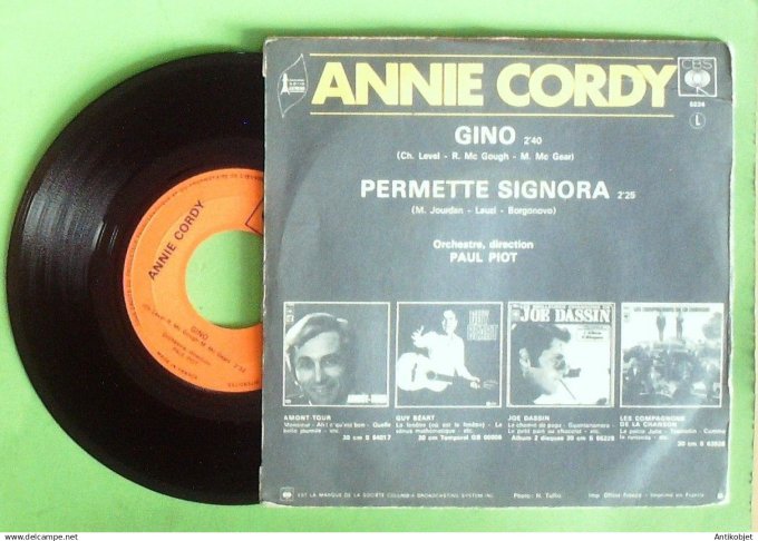 Cordy Annie 45T SP Gino 1970