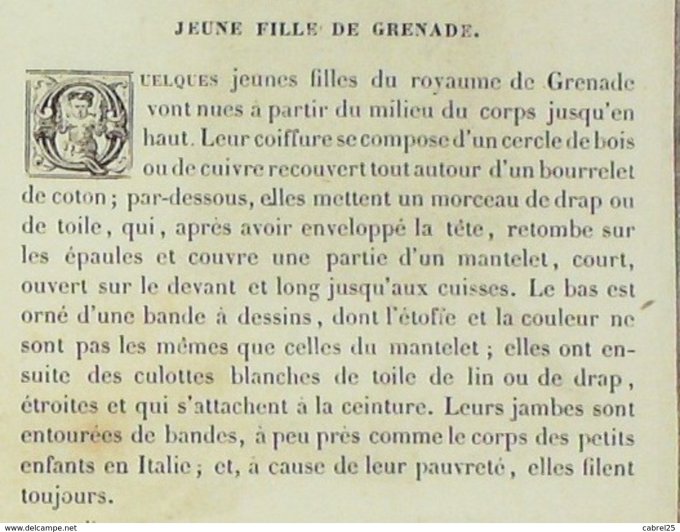 Espagne GRENADE Demoiselle 1859