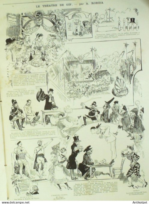 La Caricature 1883 #180 Le Crampec au salon Croquis militaires Draner Théâtre de Gif Robida