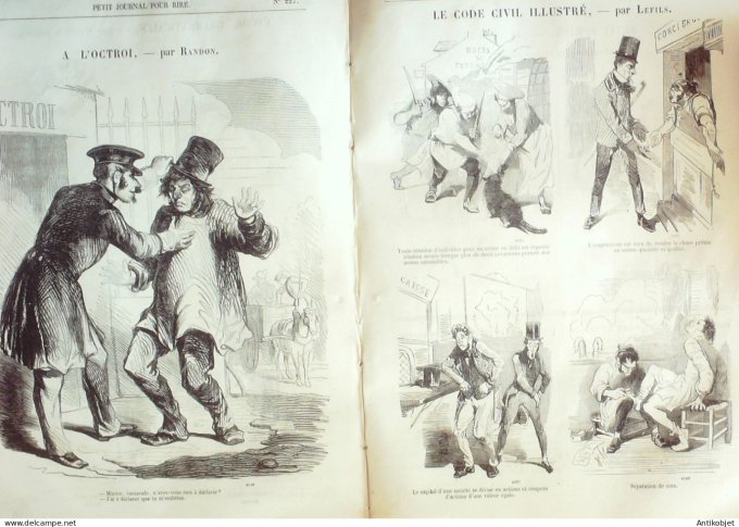 Petit journal pour Rire 1859 # 227 Les Bains froids en Province Grevin