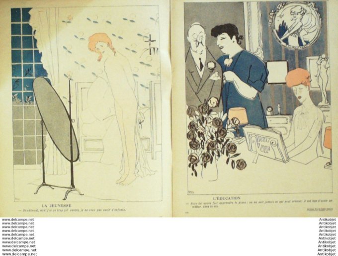 L'Assiette au beurre 1906 # 289 Aline jeune fille de bonne famille Iribe Paul