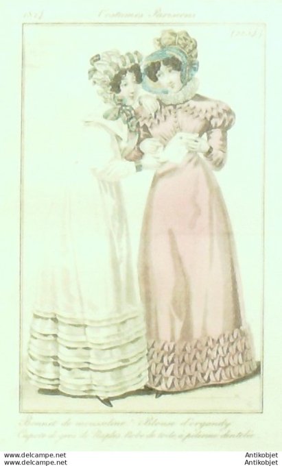 Costume Parisien 1824 # 2254 Blouse d'Organdy capote