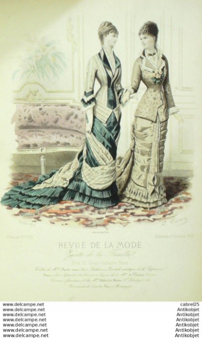Gravure Mode La Gazette 1878 # 353 (Old Fashion plate)