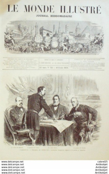 Le Monde illustré 1871 n°722 St Denis (93) Meudon (92) Halles De Paris Armistice Bavarois Poncon Du 