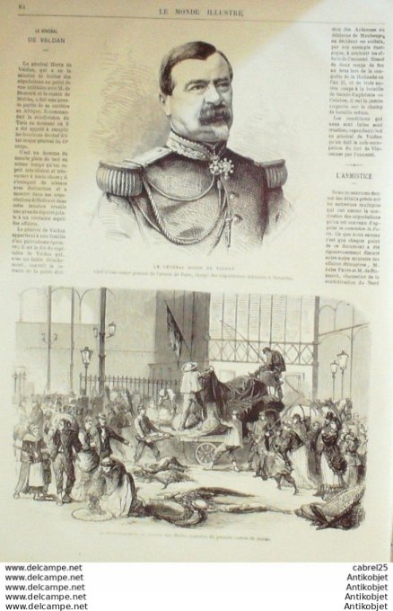 Le Monde illustré 1871 n°722 St Denis (93) Meudon (92) Halles De Paris Armistice Bavarois Poncon Du 