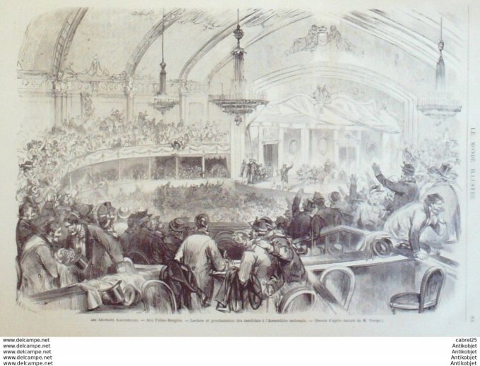 Le Monde illustré 1871 n°722 St Denis (93) Meudon (92) Halles De Paris Armistice Bavarois Poncon Du 