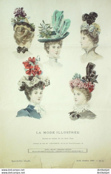 Gravure Mode illustree 1897 # 17 (Old Fashion plate) rare