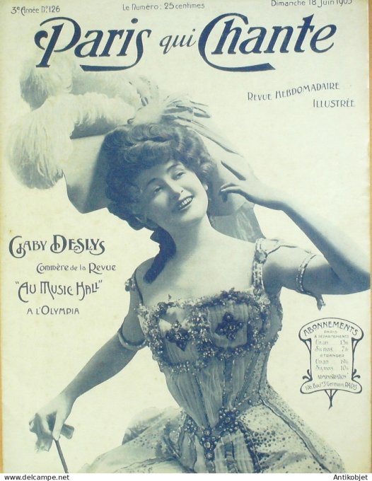 Paris qui chante 1905 n°126 Gaby Deslys Dranem Perret Chevallier Camille Helda