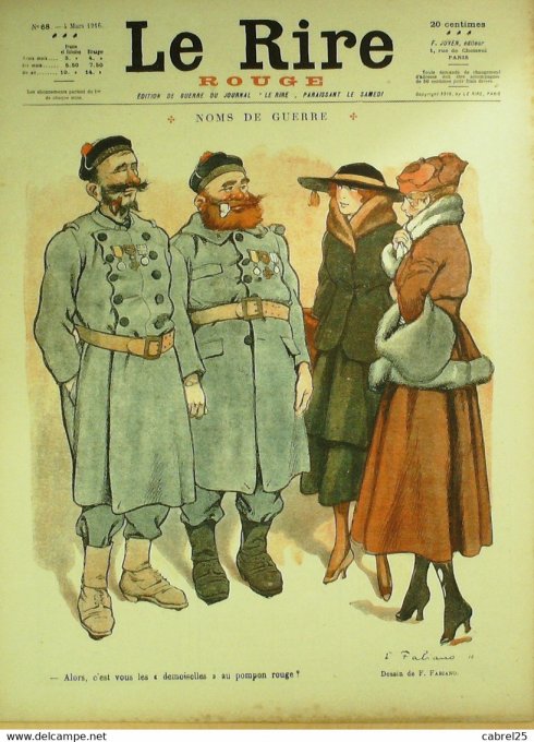 Le Rire Rouge 1916 n°  68 Fabiano Bils Huard Gottlob Hautoy Sauvayre Hautot