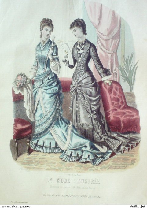 Gravure Mode illustree 1879 # 29 (Old Fashion plate)