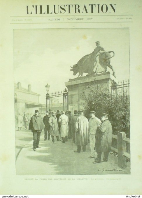 L'illustration 1897 n°2854 Lampe incandescence La Villette Abattoirs