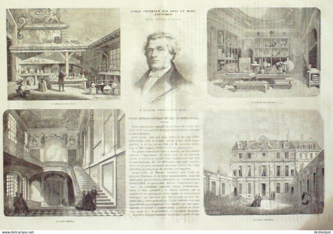 Le Monde illustré 1863 n°346 Portugal Lisbonne Dom Luiz Compiègne (60) Locomotions aériennes