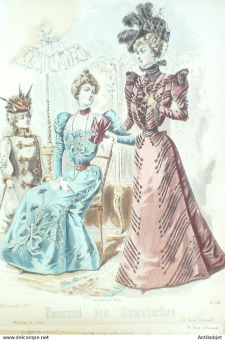 Gravure Mode J.Demoiselles 1897 # 5156 (Old Fashion plate)