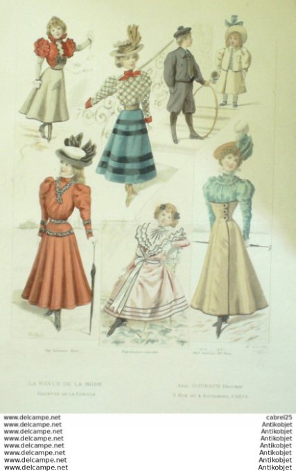 Gravure Mode La Gazette 1897 # 09 (Old Fashion plate)