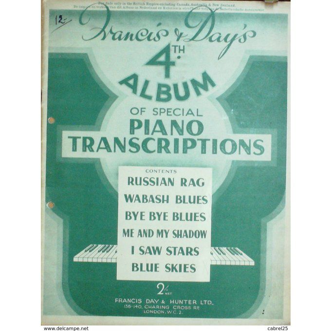 Piano Francis Day's 4 6 Succès 1927