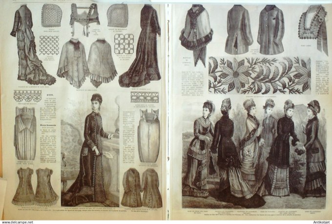 La Mode illustrée journal + gravure associée 1878 # 14
