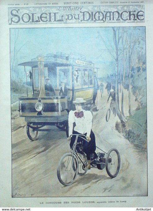 Soleil du Dimanche 1897 n°39 Dedion Bouton tracteur Ecosse chasse aux grouses