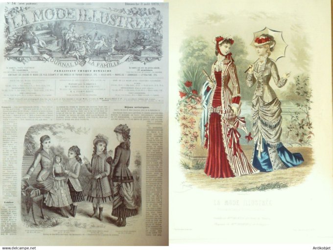 La Mode illustrée journal + gravure 1879 #  31