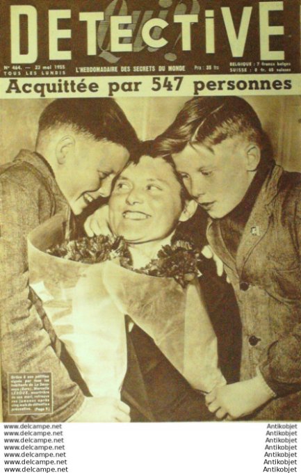 Détective 1955 # 464 La Saussaye Barcus Lens Perpignan Pichanges Gemeaux