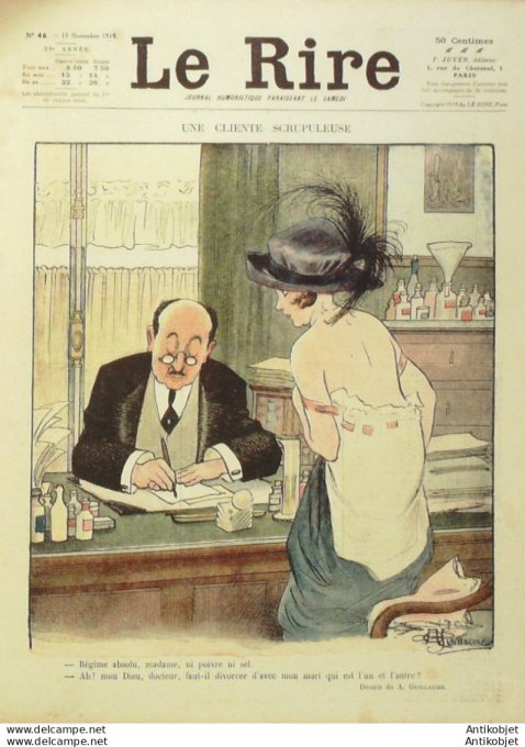 Le Rire 1919-11-15 #  46 Journal humoristique Ed.Originale Karl-Otto Fritzman