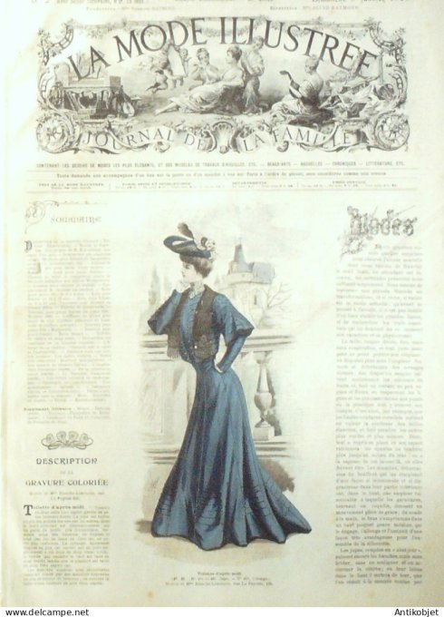La Mode illustrée journal 1905 n° 02 Toilette d'après-midi