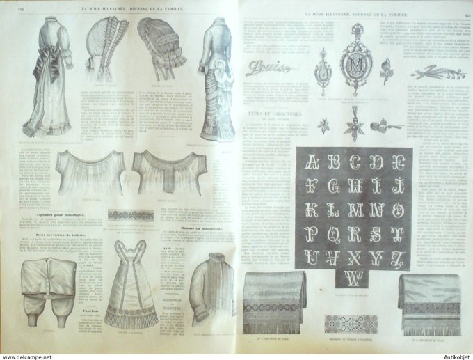 La Mode illustrée journal + gravure 1879 #  31