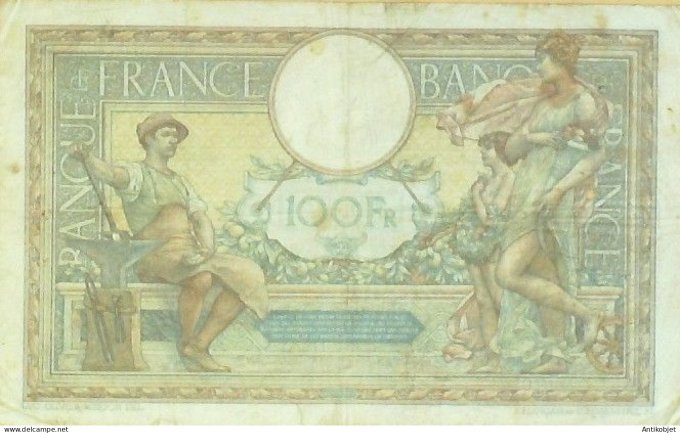 Billet Banque de France 100 francs Luc Olivier Merson Grands Cartouches B.15=11=1926 TTB+