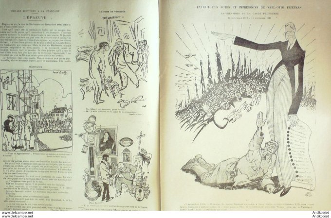 Le Rire 1919-11-15 #  46 Journal humoristique Ed.Originale Karl-Otto Fritzman