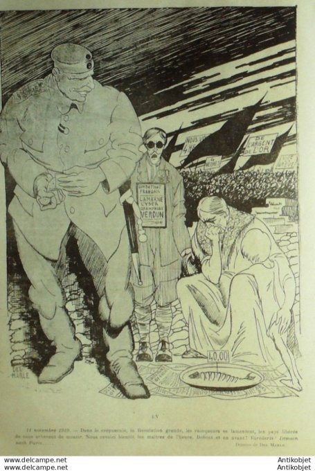 Le Rire 1919-11-15 #  46 Journal humoristique Ed.Originale Karl-Otto Fritzman