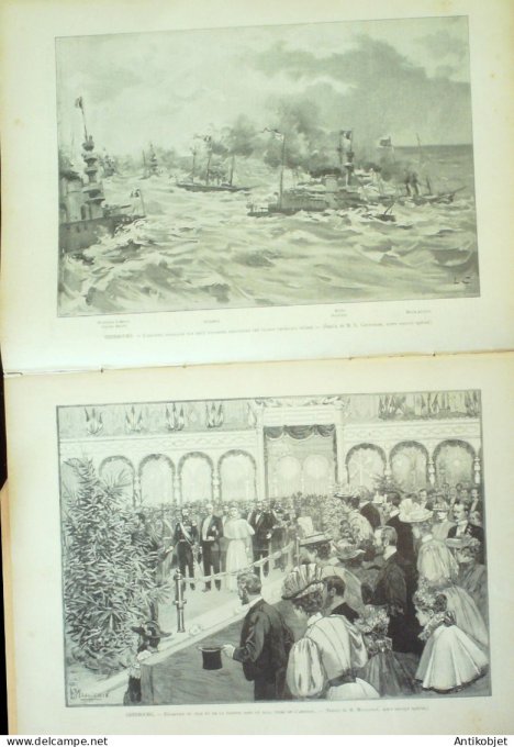 Le Monde illustré 1896 n°2063 Cherbourg (50) Arsenal Souverains Russes pont Alexandre III
