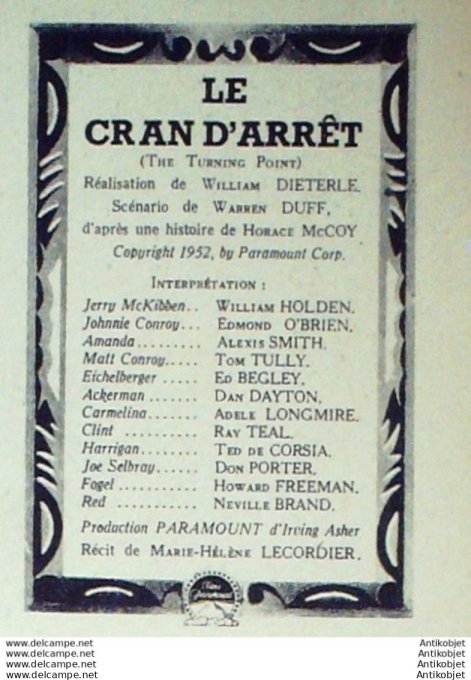 Mon Film 412 54-07-14 Le cran d'arret William Holden Alexis Smith