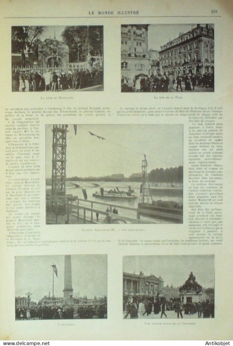 Le Monde illustré 1896 n°2063 Cherbourg (50) Arsenal Souverains Russes pont Alexandre III