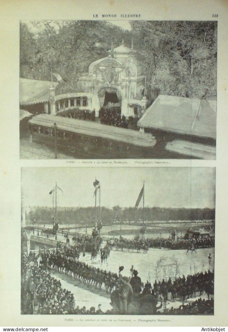 Le Monde illustré 1896 n°2063 Cherbourg (50) Arsenal Souverains Russes pont Alexandre III