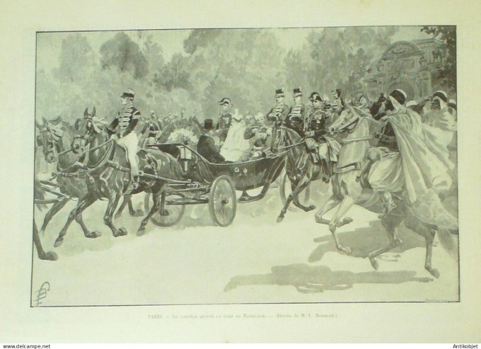 Le Monde illustré 1896 n°2063 Cherbourg (50) Arsenal Souverains Russes pont Alexandre III