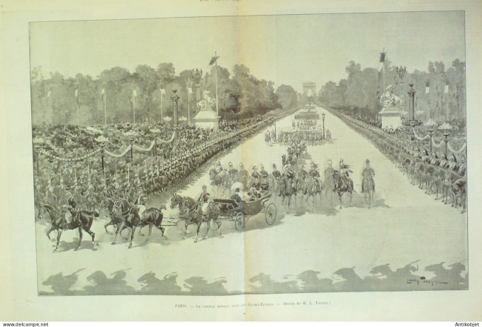 Le Monde illustré 1896 n°2063 Cherbourg (50) Arsenal Souverains Russes pont Alexandre III